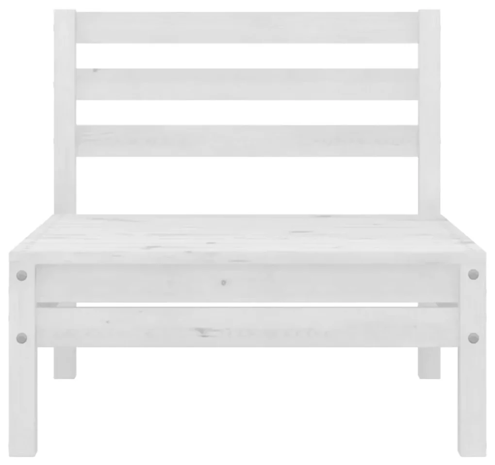 Set divani da giardino 4 pz bianco in legno massello di pino