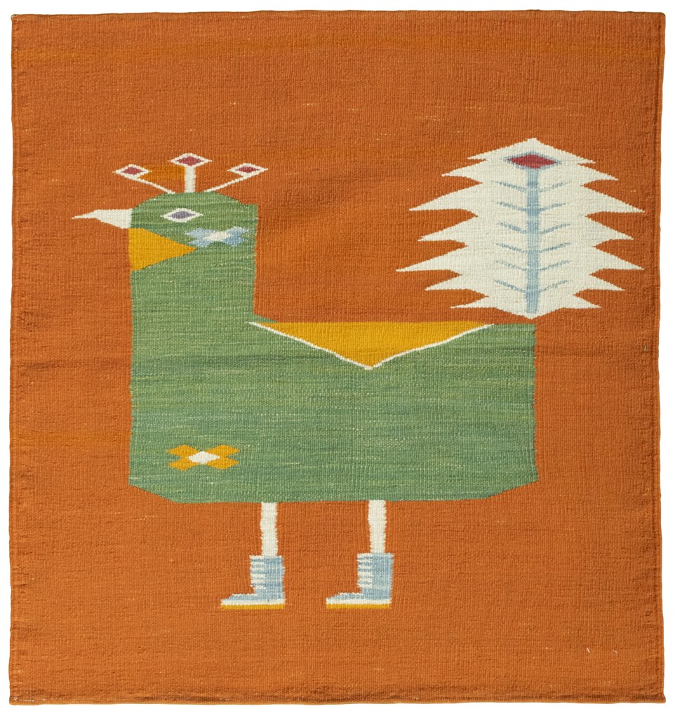 Kilim Tappeto 110x100 (Tacchino) Tessuto A Mano