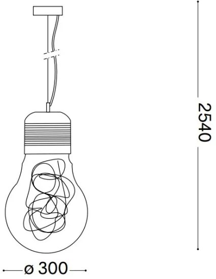 Ideal Lux - Lampadario a sospensione con filo 1xE27/60W/230V diametro 30 cm