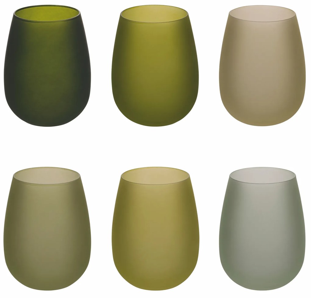 Set 6 bicchieri acqua colorati opachi Greenery