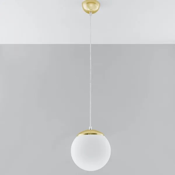 Sollux SL.0715 - Sospensione a cavo TOYA 1xE27/60W/230V Ø 20 cm bianco/oro