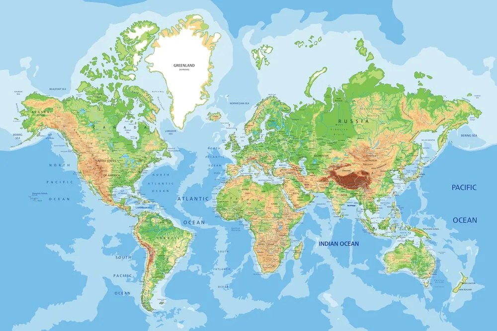 Stampa su tela – Mappa del mondo classica