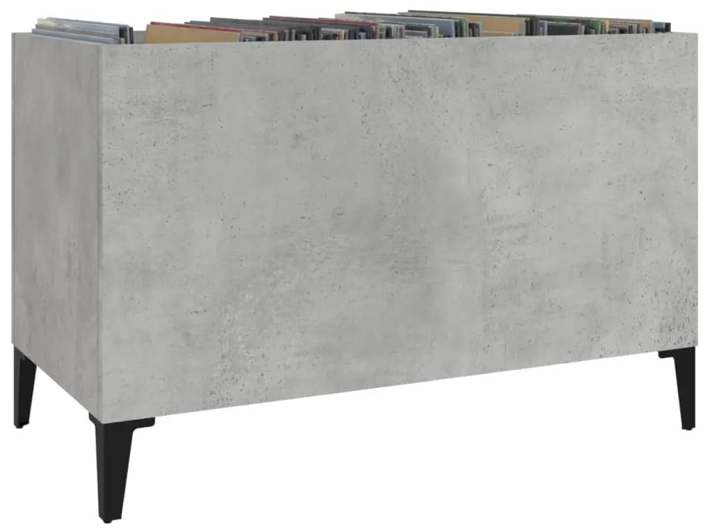 Mobile porta dischi grigio cemento 74,5x38x48 legno multistrato