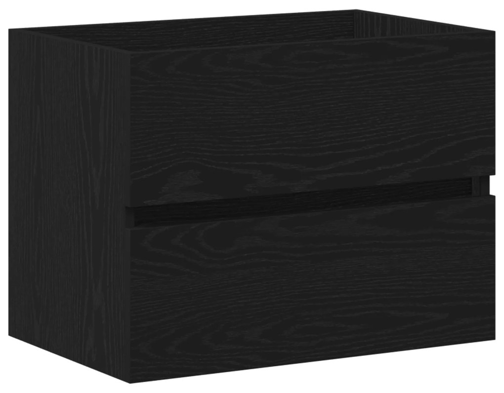 Mobile lavabo con lavabo integrato rovere nero legno ingegnerizzato, mobile lavabo rovere nero 60x38,5x45 cm legno ingegnerizzato