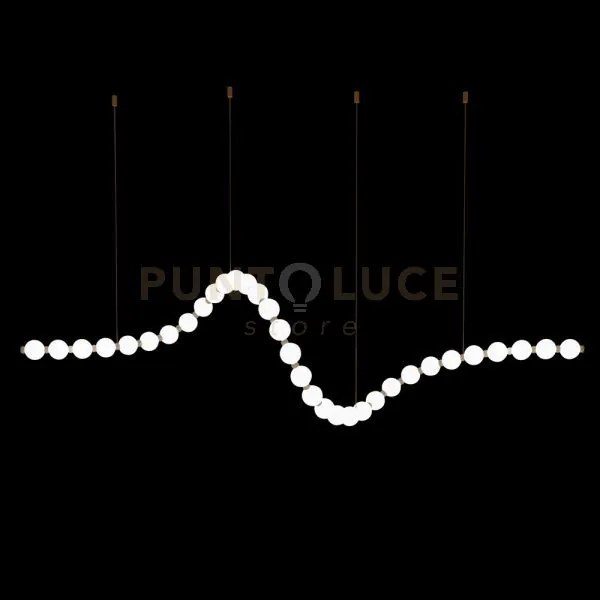 Lampada a sospensione perla, cromata, 33 sfere, led 99 watt, lumen ...
