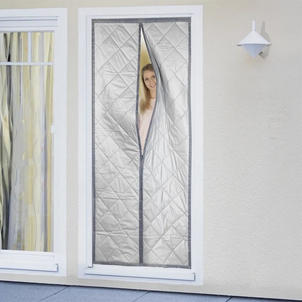 Tenda termica per porte in grigio-argento 90x200 cm - Maximex