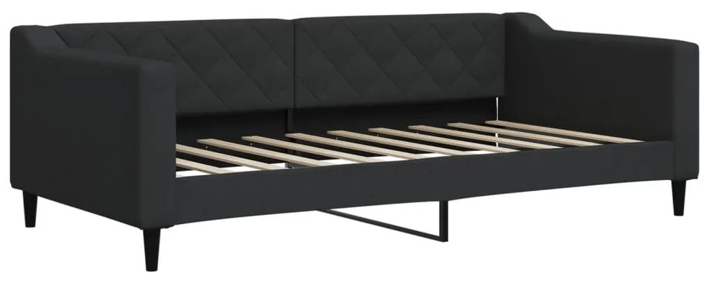 Letto da giorno nero 90x190 cm in tessuto