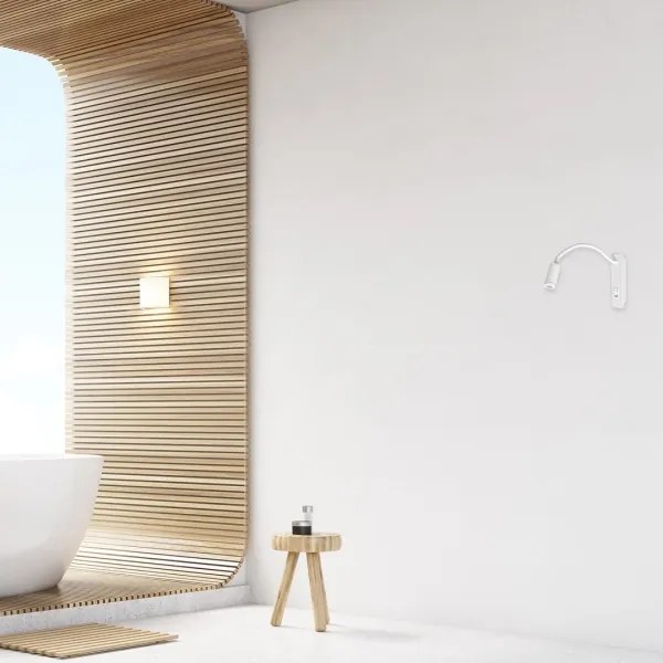 LED Lampada flessibile da parete con base USB 1xLED/8W+1xLED/2W/230V bianco