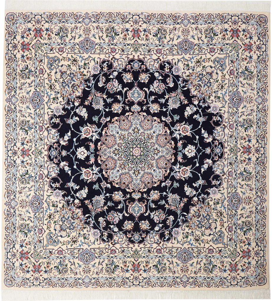 Nain Tappeto persiano 210x200 Blu (Iran) Annodato A Mano
