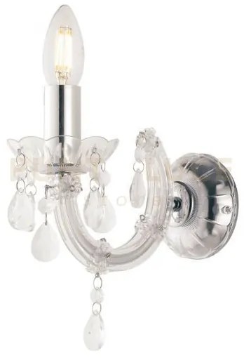 Applique a parete houston trasparente 1 luce attacco e14 22x22x21cm