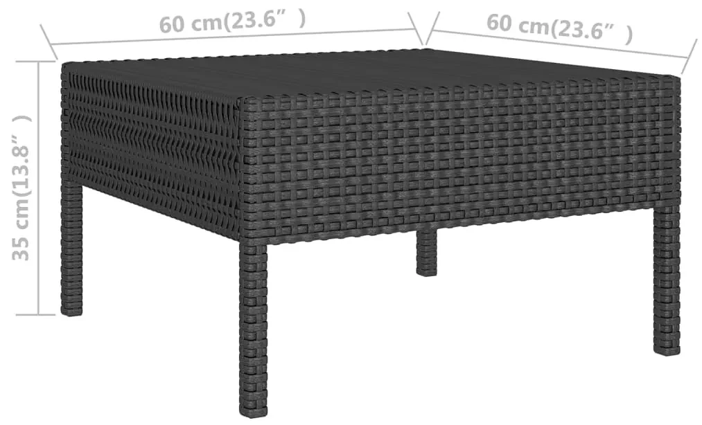 Set divani da giardino 8 pz con cuscini in polyrattan nero