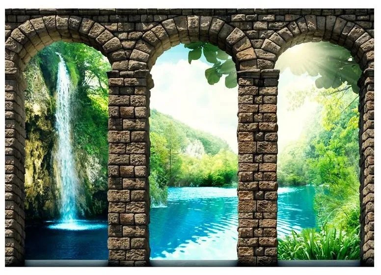 Fotomurale adesivo  Cascata misteriosa  Larghezza x Altezza Home decor 441x315