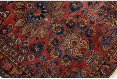 Antik Stilizzato Rosso Ruggine Blu Scuro Corsia 80x300 Cm