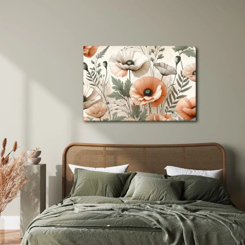 Quadro su tela – Campo pieno di papaveri