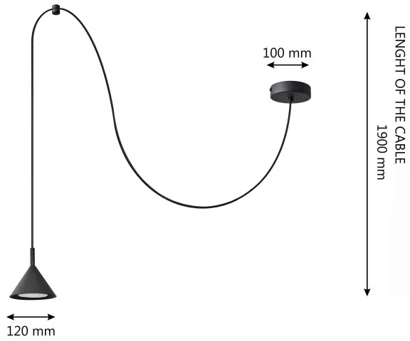 Lampadario a sospensione con filo ETNA 1xGX53/15W/230V nero