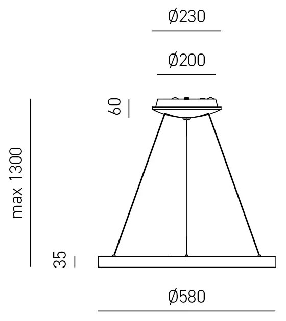 Sospensione Moderna Krizia Alluminio Satinato Bianco 1 Modulo Led 50 W