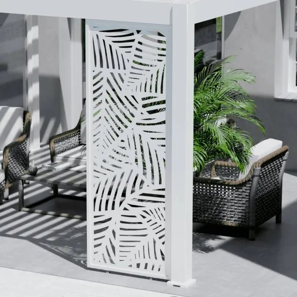 Pannello laterale decorativo ''Leaf'' da 1M per pergole Ombréa - Bianco
