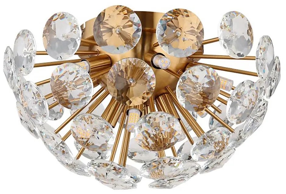 Globo 16047D - Plafoniera VIRINA 10xG9/7W/230V oro diametro 39 cm