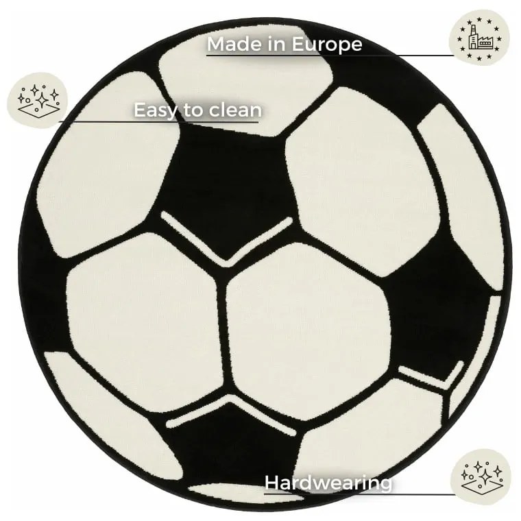 Tappeto per bambini , ⌀ 100 cm Football - Hanse Home