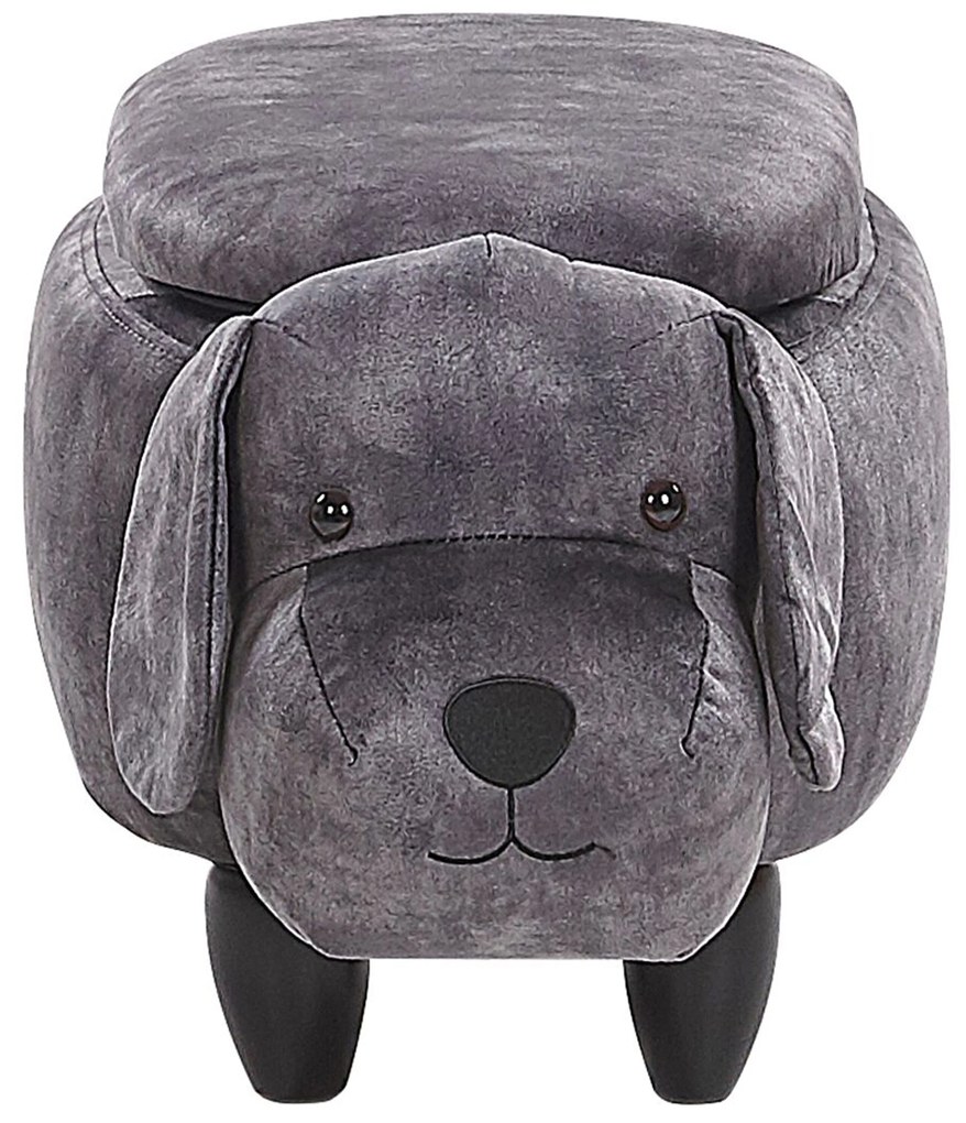 Pouf animaletto in velluto grigio DOGGY Beliani