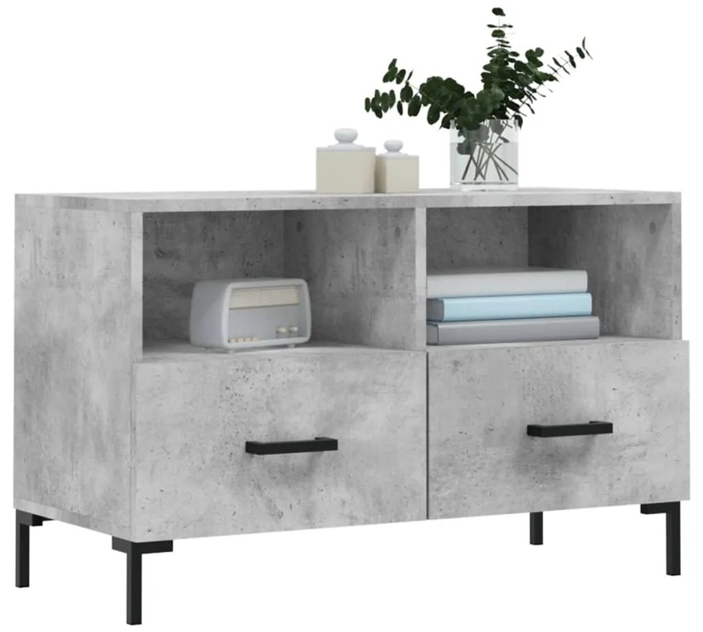 Mobile per TV Grigio Cemento 80x36x50 cm Legno Multistrato