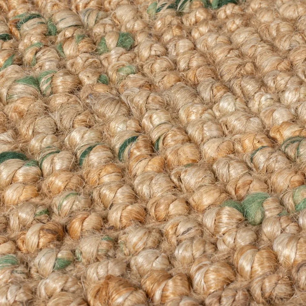 Tappeto verde/di colore naturale in iuta reversibile/tessuto a mano 120x170 cm Jute Boucle Green – Flair Rugs