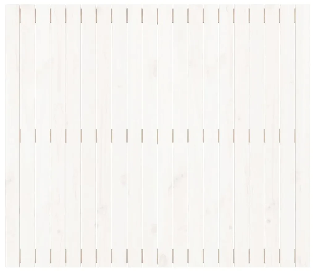 Testiera da parete bianca 127,5x3x110 cm legno massello di pino