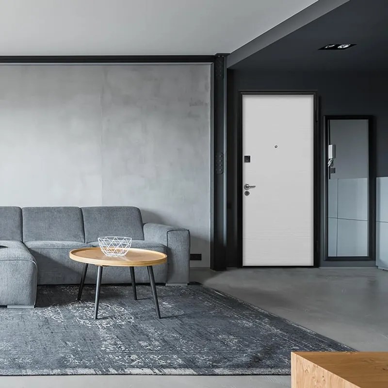 Porta blindata MASTER Key-Out L 90 x H 210 cm in MDF avorio/bianco, apertura spingere a sinistra, falso telaio incluso
