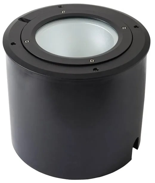 Portafaretto da incasso in alluminio E27 nero tondo IP67 INSPIRE