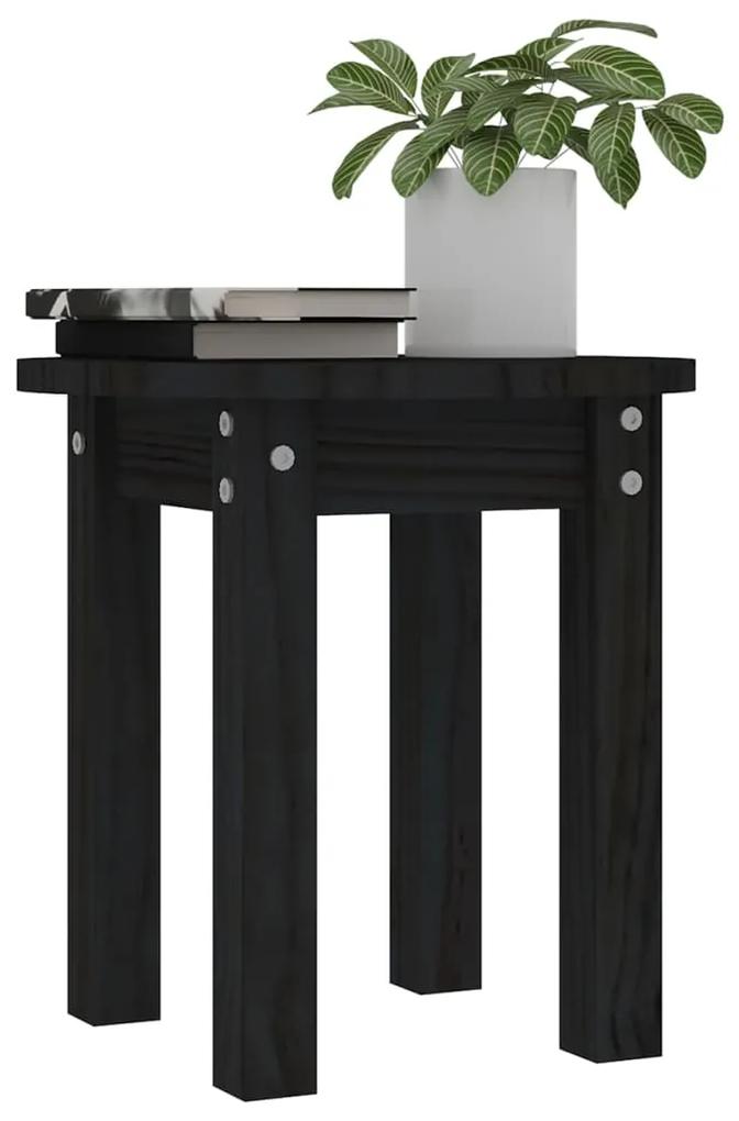 Tavolino da salotto nero Ø 35x35 cm in legno massello di pino