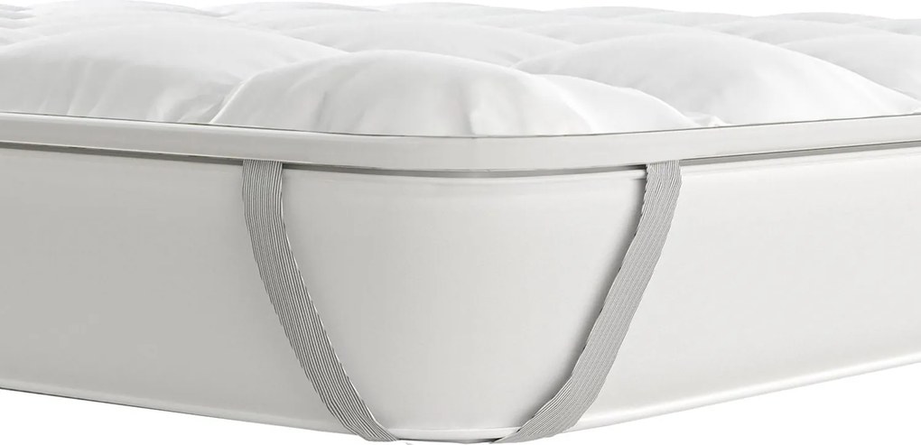 Topper Matrimoniale Trapuntato 300 gr/mq con Elastici Basic Bianco...