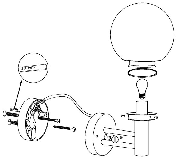 Eglo 30205 - Lampada da esterno NISIA E27/60W/230V