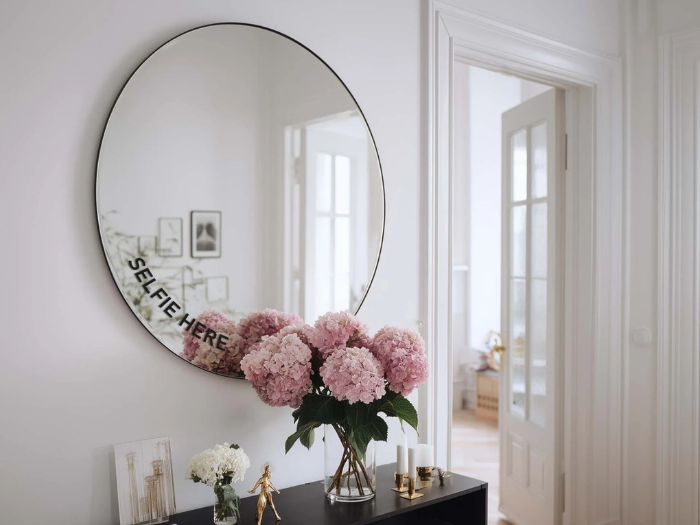 Adesivo per specchio S49 – SELFIE HERE. (round)