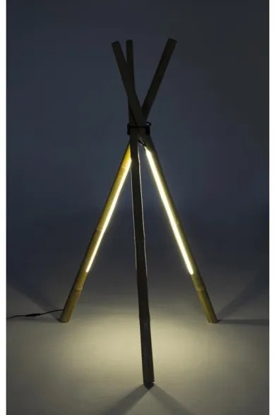 Piantana led treppiede altezza 109 cm in legno di bamboo Bizzotto