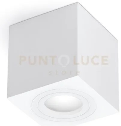 Ges1070- plafoniera alluminio bianco quadrata 1 luce attacco gu10 9...