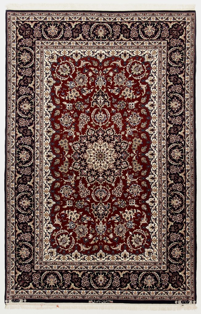 Isfahan Tappeto 200x130 (Iran) Annodato A Mano