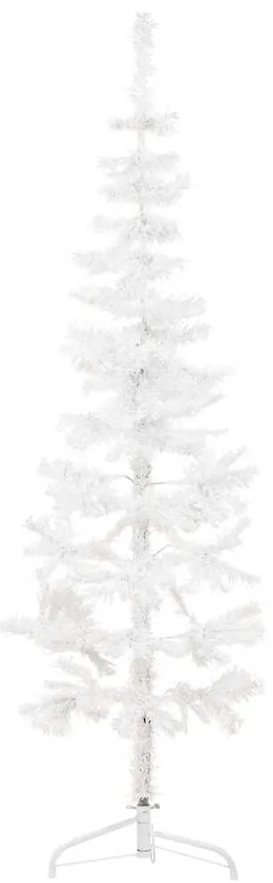 Albero Natale Artificiale Sottile A Metà Supporto Bianco 180 Cm /