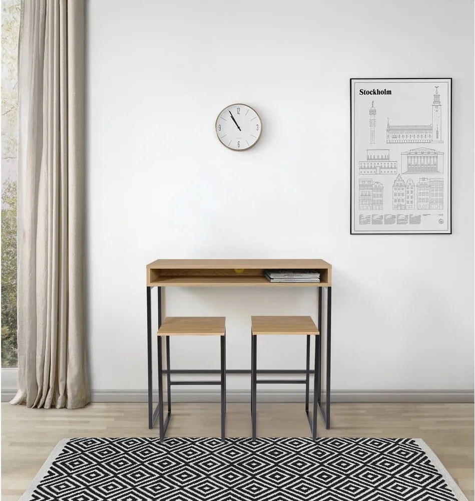 Scrivania con piano effetto rovere 35x100 cm Frame – Woodman