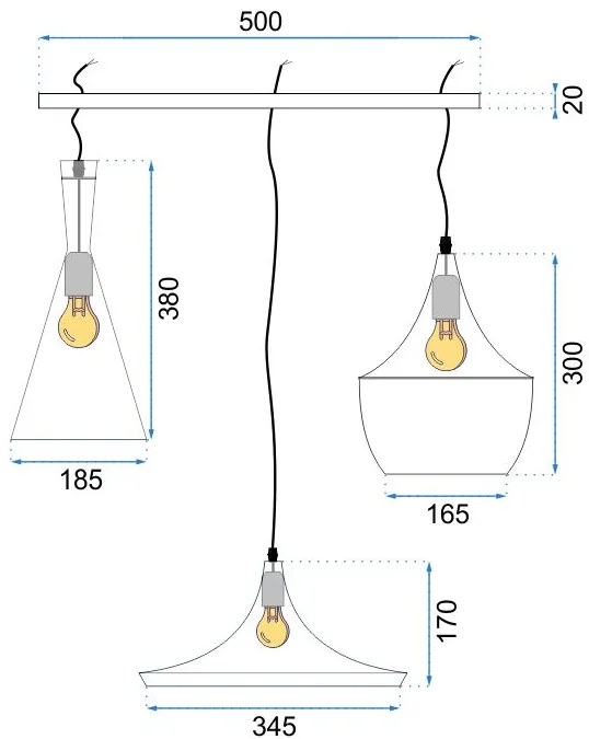 Lampada da soffitto COSTA SET CP Nera