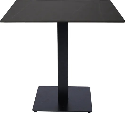 Tavolo bar pub ristorante quadrato 80x80 cm Top per esterno effetto marmo Nero H 75