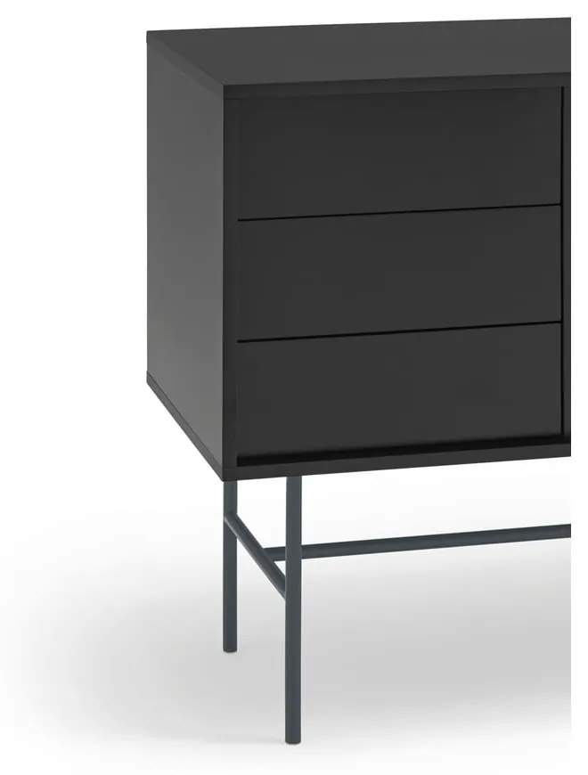 Cassettiera bassa nero-antracite con ante scorrevoli 180x91 cm Nube - Teulat