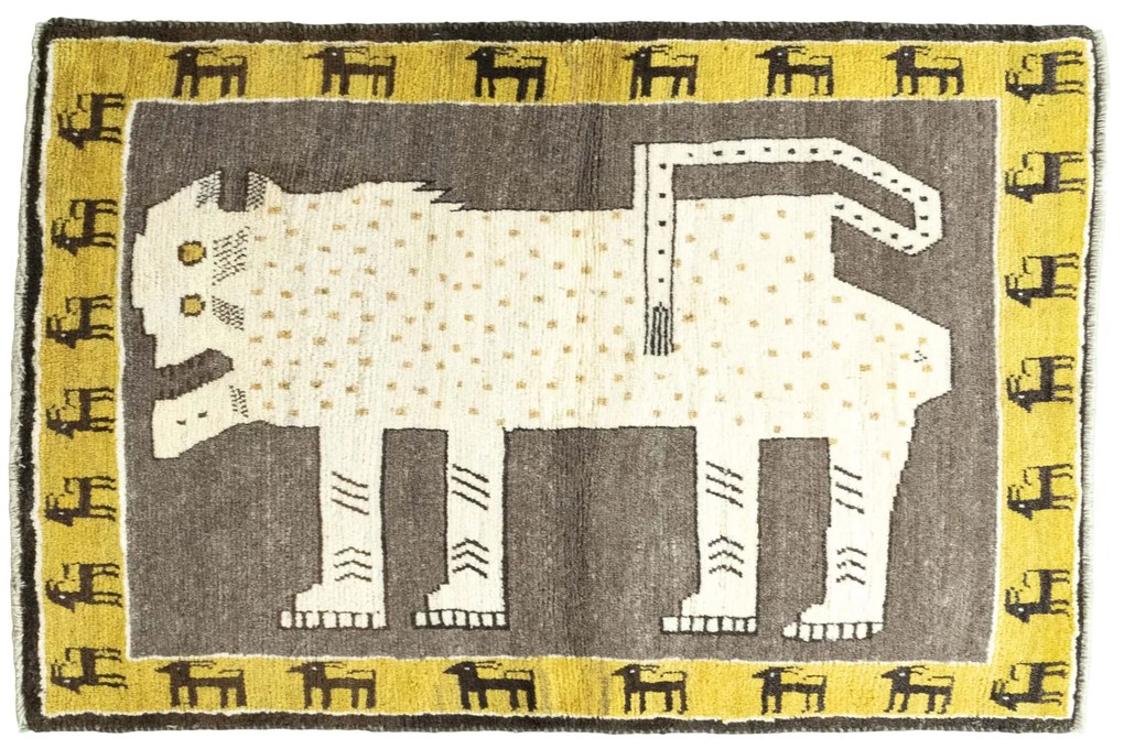 Gabbeh Tappeto 100 x 150 Nero (Iran) Annodato A Mano
