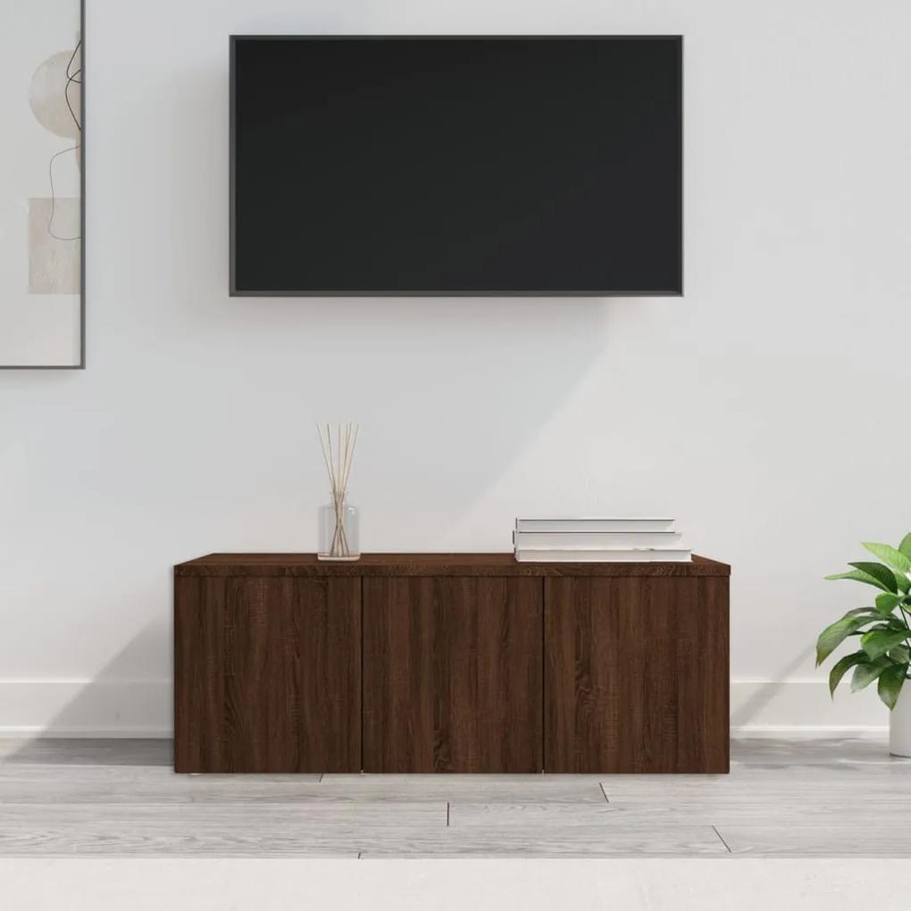 Mobile porta tv rovere marrone 80x34x30 cm in legno multistrato