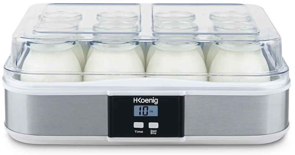 Yogurtiera 12 vasetti H.Koenig argento