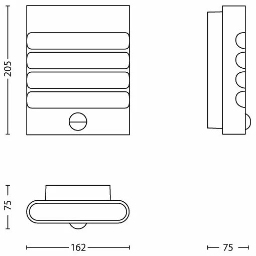 Philips 17274/47/16 - Illuminazione da esterno a LED con sensore RACCOON LED/3W IP44