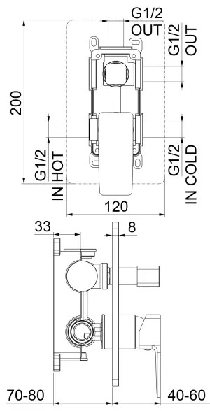 Sapho - Miscelatore doccia da incasso TURSI cromo lucido