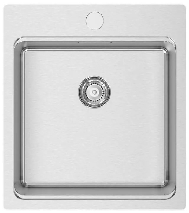 Lavello semincasso 1 vasca RODI Una 46 inox L 50.5 x L 45 x P 20 cm argento