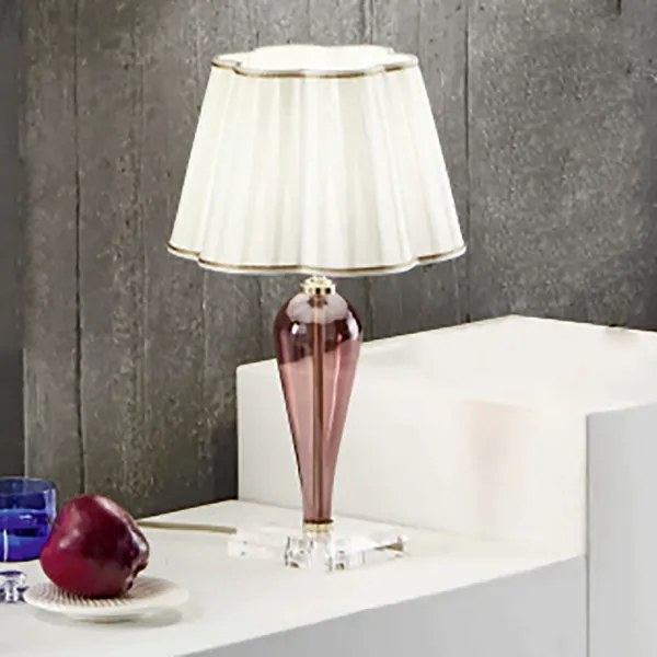 Lampada da tavolo 25x46 cm DEBUSSY luci in vetro lavorato a mano Borgogna