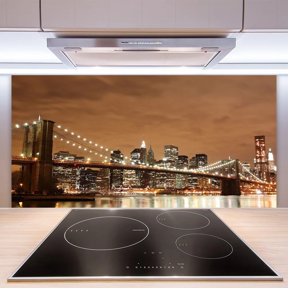 Rivestimento parete cucina Architettura della città del ponte 125x50 cm