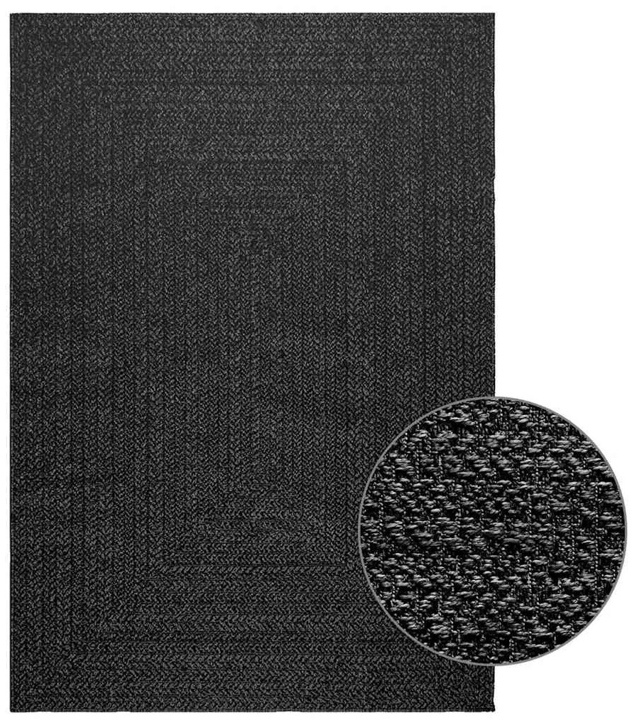 Tappeto Zızur Antracite 140x200 Cm Aspetto Iuta Interni Esterni /